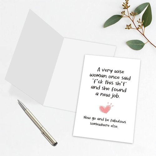 Leinessy Funny New Job Congrats Card for Bestie, Coworker Leaving Farewell Card, Be Fabulous Somewhere Else
