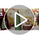 Beeveer 3-Piece Christmas Tree Figurines Set Glitter Resin Table Decor - Green