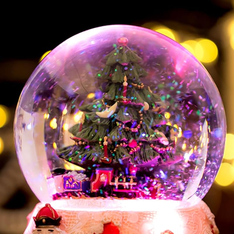 Snow Globe Musical Christmas Music Box - Nutcracker Variation Gift for Girl Women