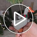 Wooden Goose Christmas Ornament with Knit Scarf - Rustic Holiday Decor