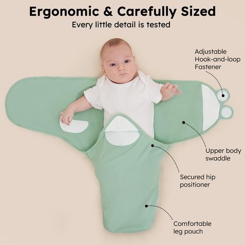 FILLEEP Baby Swaddle for Newborns - 100% Cotton 3 Pack Swaddle Sack for 0-3 Months, Baby Girl & Boy, Breathable Soft Preemie