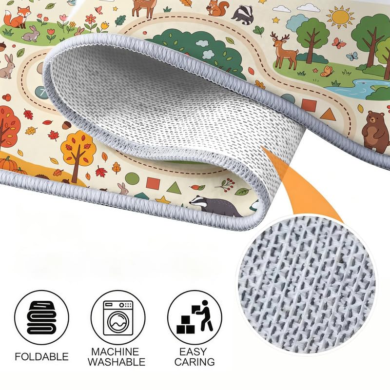 Tree House Learning Rug 3x5 ft - Kids Bedroom Educational Play Mat with Forest Design - Variation of THIS listing