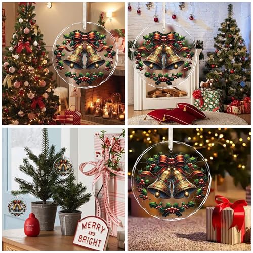 Round Christmas Bell Ornament 2026 Holiday Tree Decor & Housewarming Gift