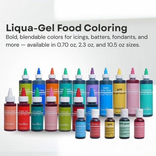 Chefmaster Neon Green Liqua-Gel® Food Coloring - Vibrant, Professional-Grade Dye for Icing & Fondant | 2.3 oz