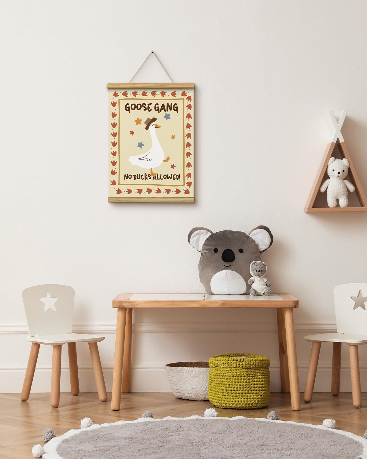 VIYYIEA Canvas Wall Art Prints - Funny Goose Gang Portable Hanging Decor | 16" x 12" for Home & Office