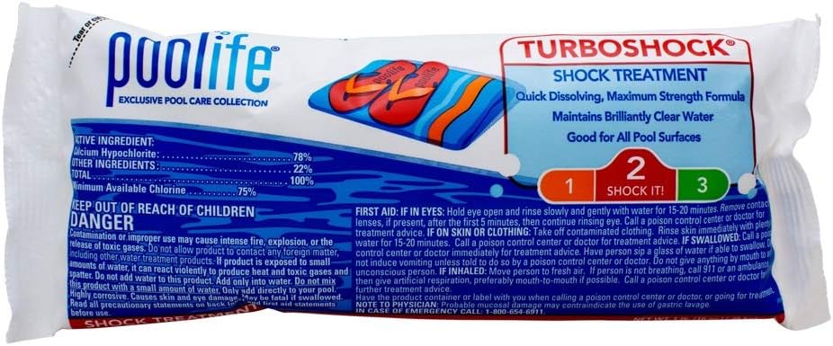 Poolife Turbo Swimming Pool Shock - Fast-Acting Chlorine Treatment | 1 Pound Bag