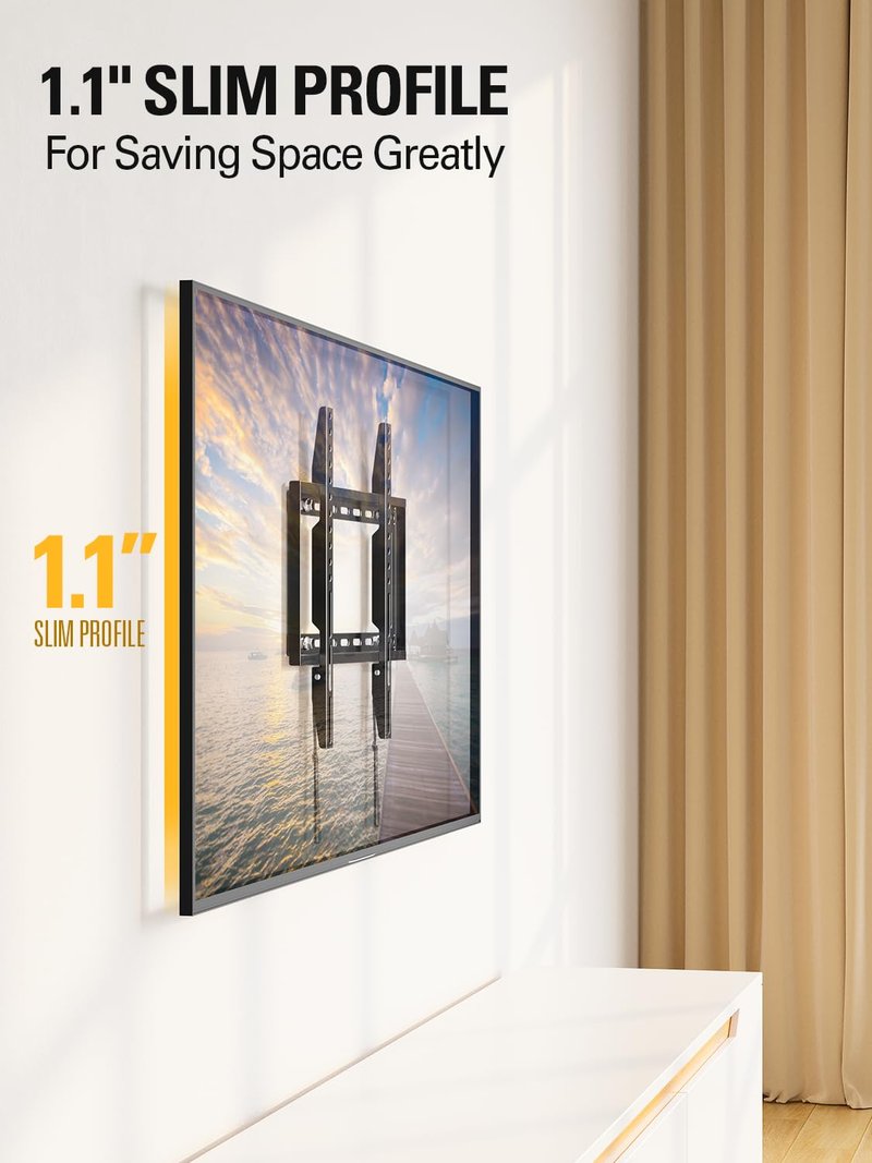 Mounting Dream TV Mount Fixed for Most 26-60 Inch LED, LCD and Plasma TVs, TV Wall Mount TVs Bracket up to VESA 400x400mm and 100 LBS Loading Capacity, Low Profile and Space Saving Flat Mount MD2361-K