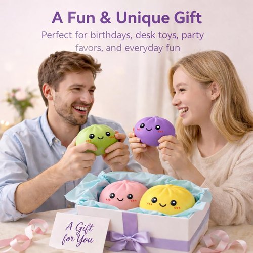 Dumpling Squishy | Mystery Box Squeeze Toy for Stress Relief | Yellow Fidget Toy for Teens & Adults