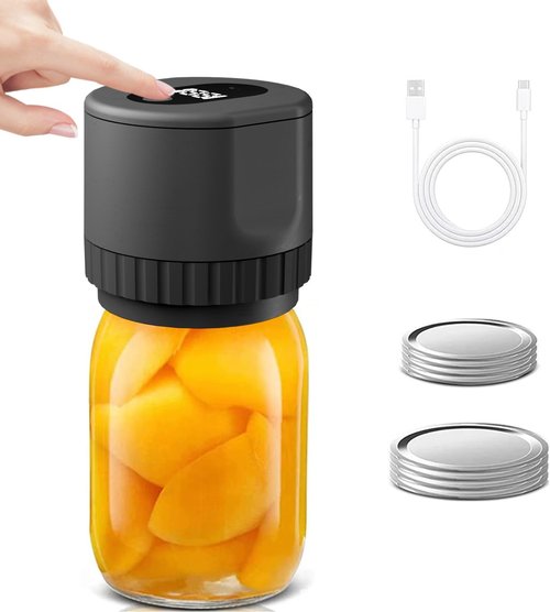 Mason Jar Vacuum Sealer - Electric Food Storage Kit for Freshness and Preservation