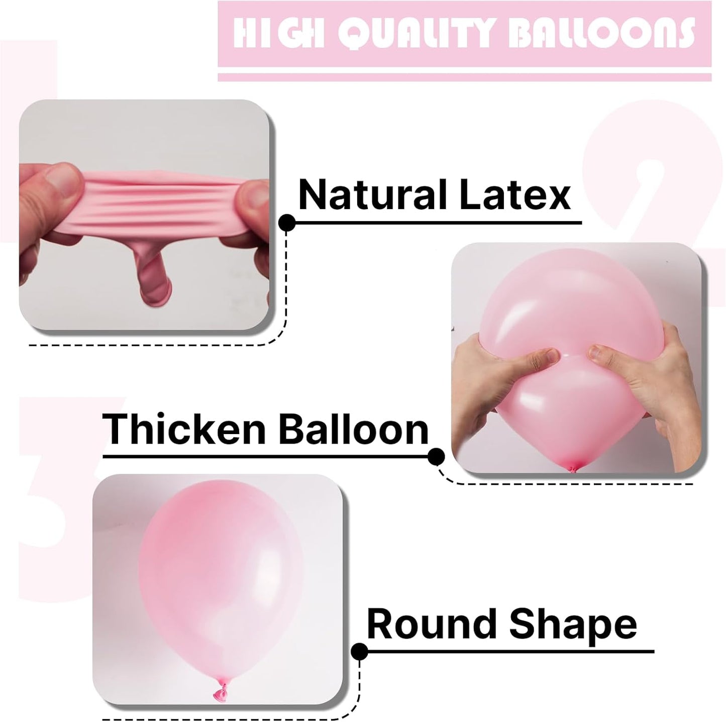 PartyWoo Baby Pink Balloons - 145-Piece Arch Kit for Baby Showers & Birthday Parties | Various Sizes 5-18 Inches
