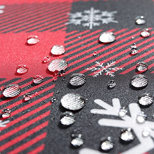 SASTYBALE Christmas Tablecloth 60x102 Inches Red Plaid Snowflake Design - Black & Red Variant