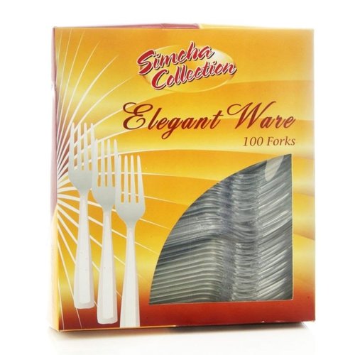Blue Sky Clear Disposable Plastic Forks - 100 Count King Box | Sturdy & Reusable for Events and Everyday Use