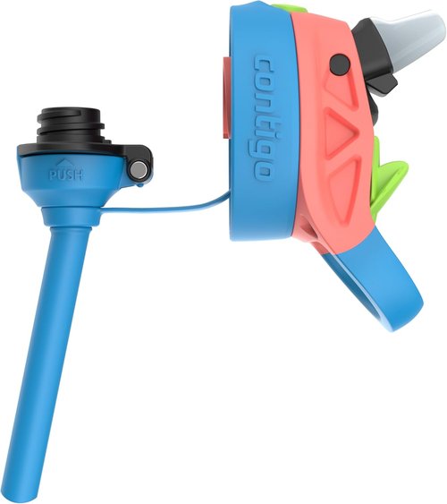 Contigo AUTOSPOUT Water Bottle - 13 Oz Leak-Proof Design | Coral Blue & Poppy Color