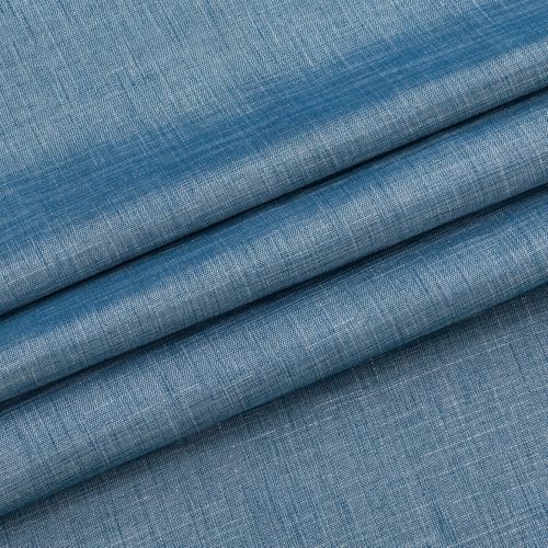 Blue Metallic Sheer Window Curtains & Beaded Valances Set - 4 Piece Home Decor