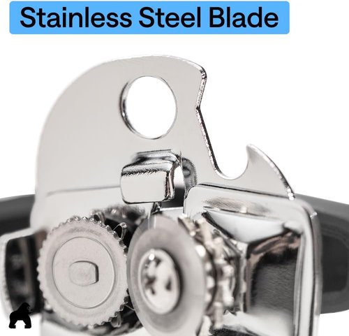GORILLA GRIP Heavy Duty Can Opener - Stainless Steel, Comfortable Handle, Oversized Knob | Gray