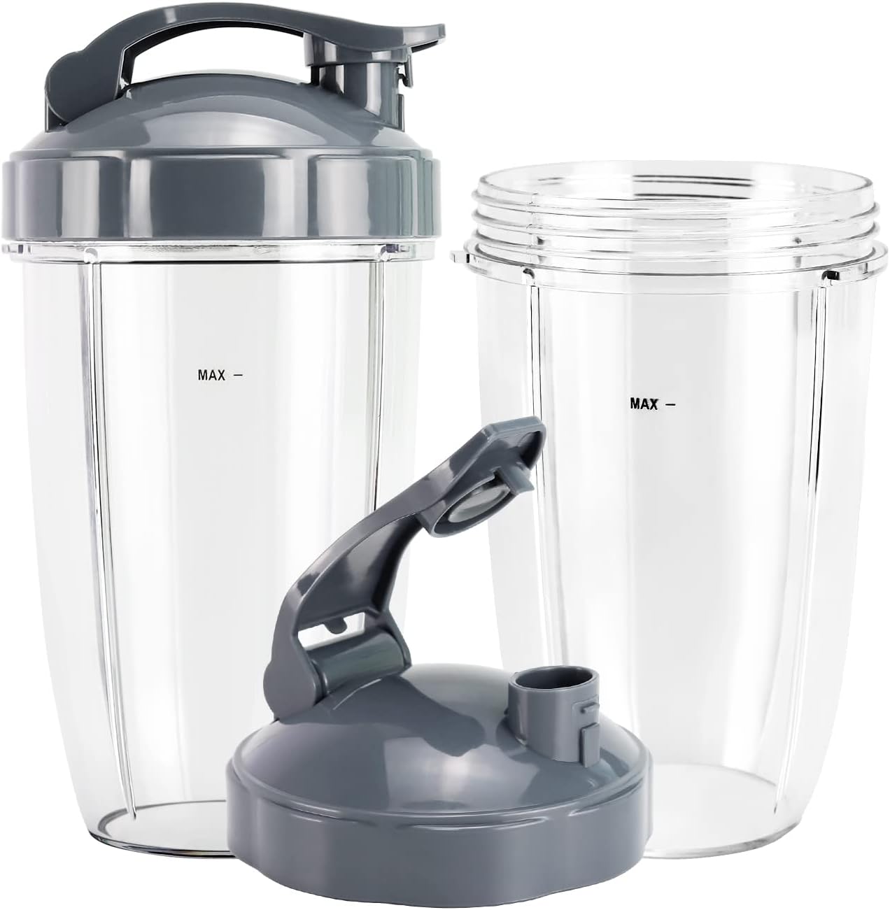 NutriBullet 24 oz Blender Cups - Replacement Parts with 2 Flip Top To Go Lids | Compatible with Pro 900w/600w Series