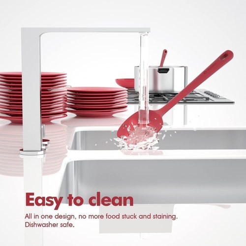 ChefAide Silicone Spatula Set - 4 Pieces, Heat Resistant, Ergonomic Grip for Nonstick Cookware