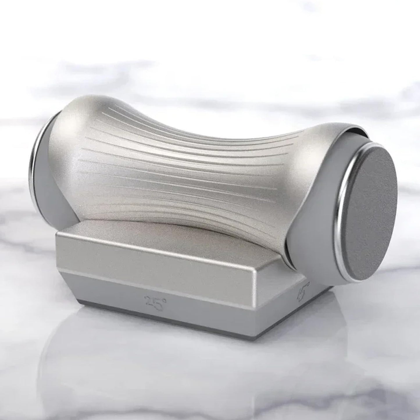 Rolling Knife Sharpener with Magnetic Base for Straight Blades - Knife Sharpener System for All Knife Collections - 2 Replaceable discs - Gripable Aluminum Body, Offers 15/18/20/25 Degree Sharpening