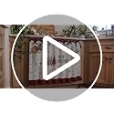 Thanksgiving Fall Oven Skirt Curtain with Pockets - Pumpkin Maple Leaf Variation