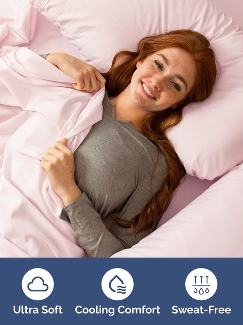 Extra Deep Queen Fitted Sheet - Hotel Luxury Single Fitted Sheet Only - Easily Fits 18 inch to 24 inch Mattress - Ultra Soft, Wrinkle Free with Extra Deep Pockets - Breathable & Comfy - Lavender Pink