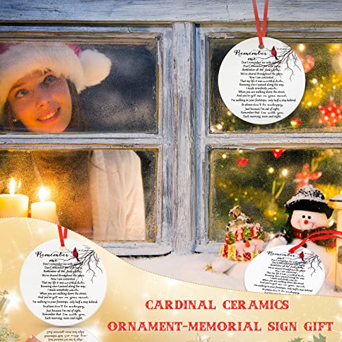 Christmas Memorial Ornament Cardinal Sympathy Keepsake - Remember Me Ceramic Decoration - Variation 1