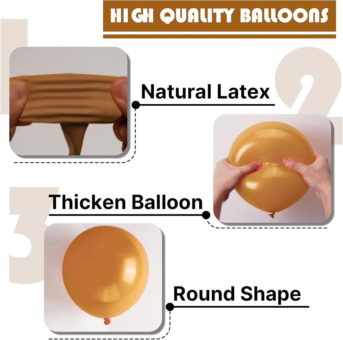 PartyWoo Light Brown Balloons - 50 Pcs 12 Inch Caramel Tan Boho Decor for Graduation & Baby Showers