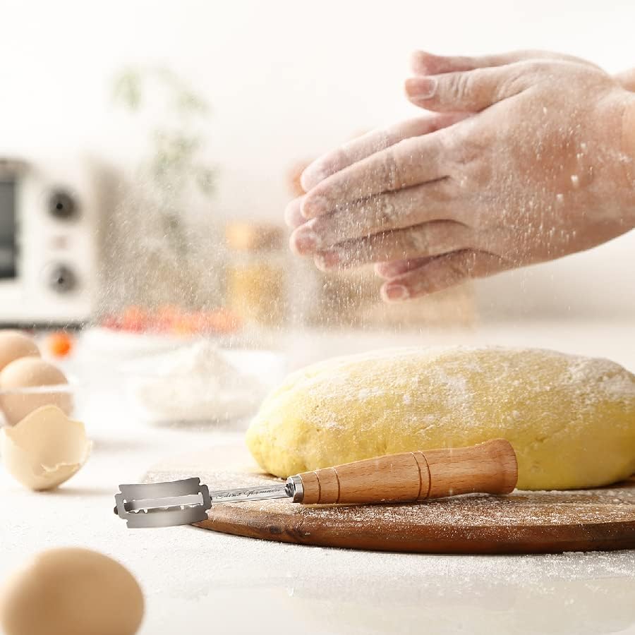 SAINT GERMAIN Premium Bread Lame - Handcrafted Dough Scoring Knife with 10 Replacement Blades & Leather Cover