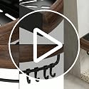 Aluminum Corner Bathroom Shelf with Walnut Finish Wall Mount Storage