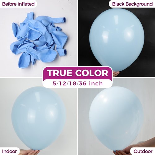 Bezente Pastel Blue Latex Party Balloons - 150 Pack 5 inch Round Helium Light Blue Bridal Blue Balloons for Boys Girls Birthday Bridal Shower Gender Reveal Wedding Anniversary Party Decorations