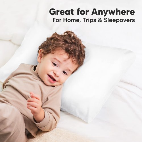 KeaBabies Toddler Pillowcase 13"x18" - Organic Cotton Toddler Pillowcase for Kids, Boys, Girls, Soft & Durable Cotton Cover for Miniature Sleepy Pillows,Cute Colors,Pillow Sold Separately(Soft White)