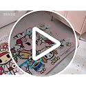 Tokidoki Pink Waterproof Non-Slip Bath Mat - Quick Dry, Absorbent Bathroom Rug