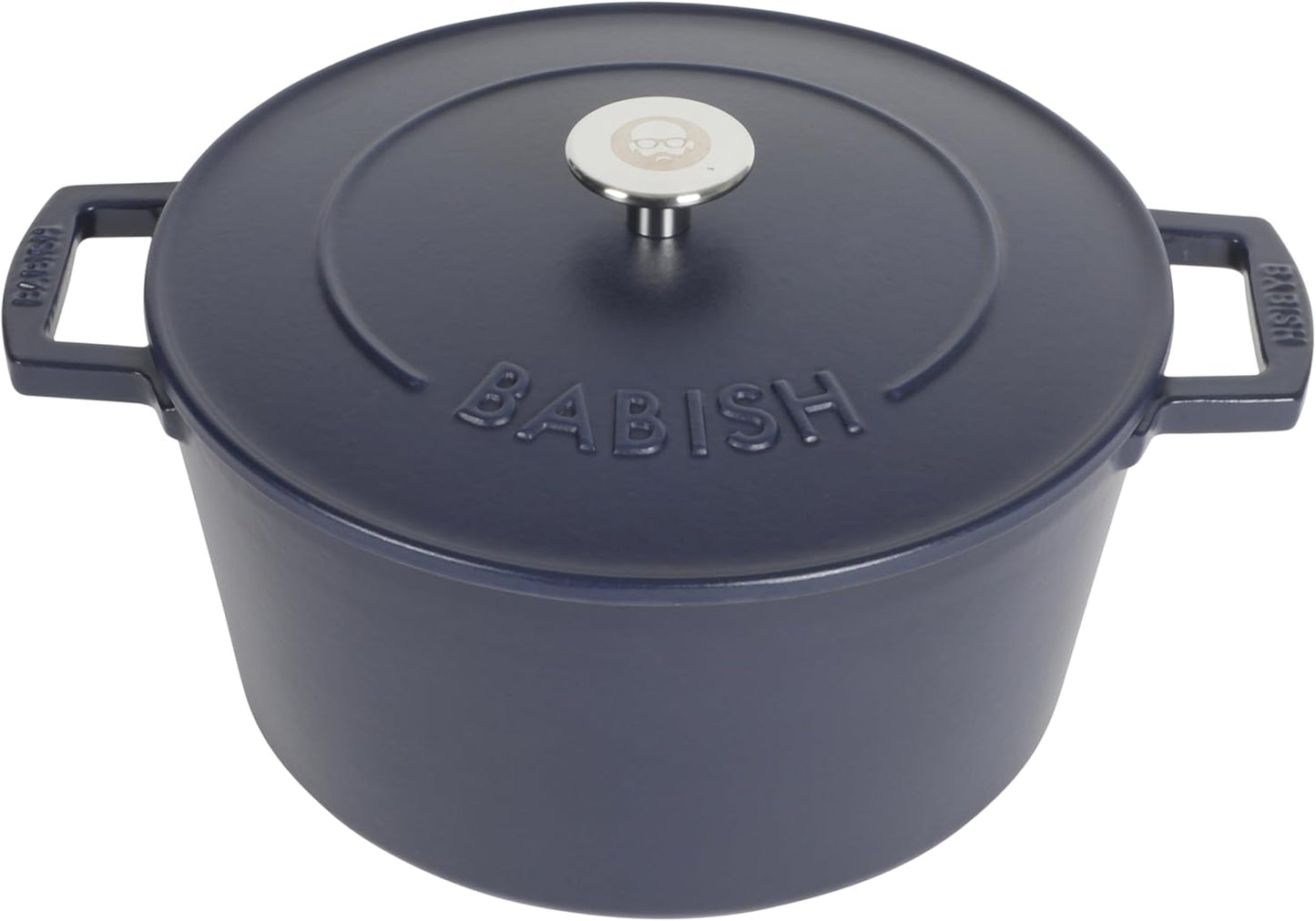 Babish 6-Quart Round Enameled Cast Iron Dutch Oven - Blue | Heavy-Duty for Slow Cooking & Baking