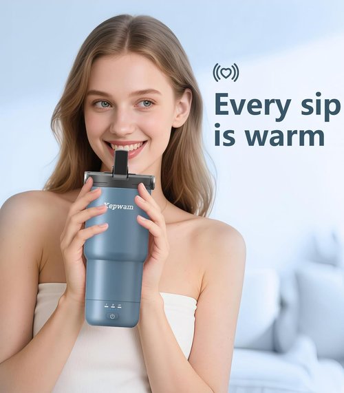 Kepwam T3 Self-Heating Travel Mug - 20oz Temperature-Controlled Coffee Warmer for On-the-Go Enjoyment
