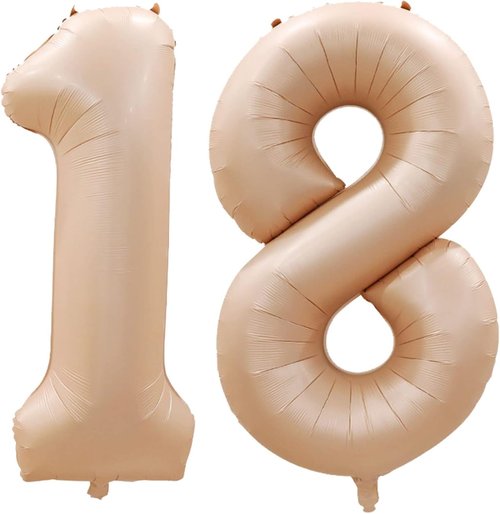 GOER 18-Inch Jumbo Foil Balloons - Sweet 18 Birthday Party Decorations | Caramel Color