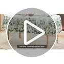 Spring Summer Eucalyptus Table Cloth - 60x120 Inch Rectangular White