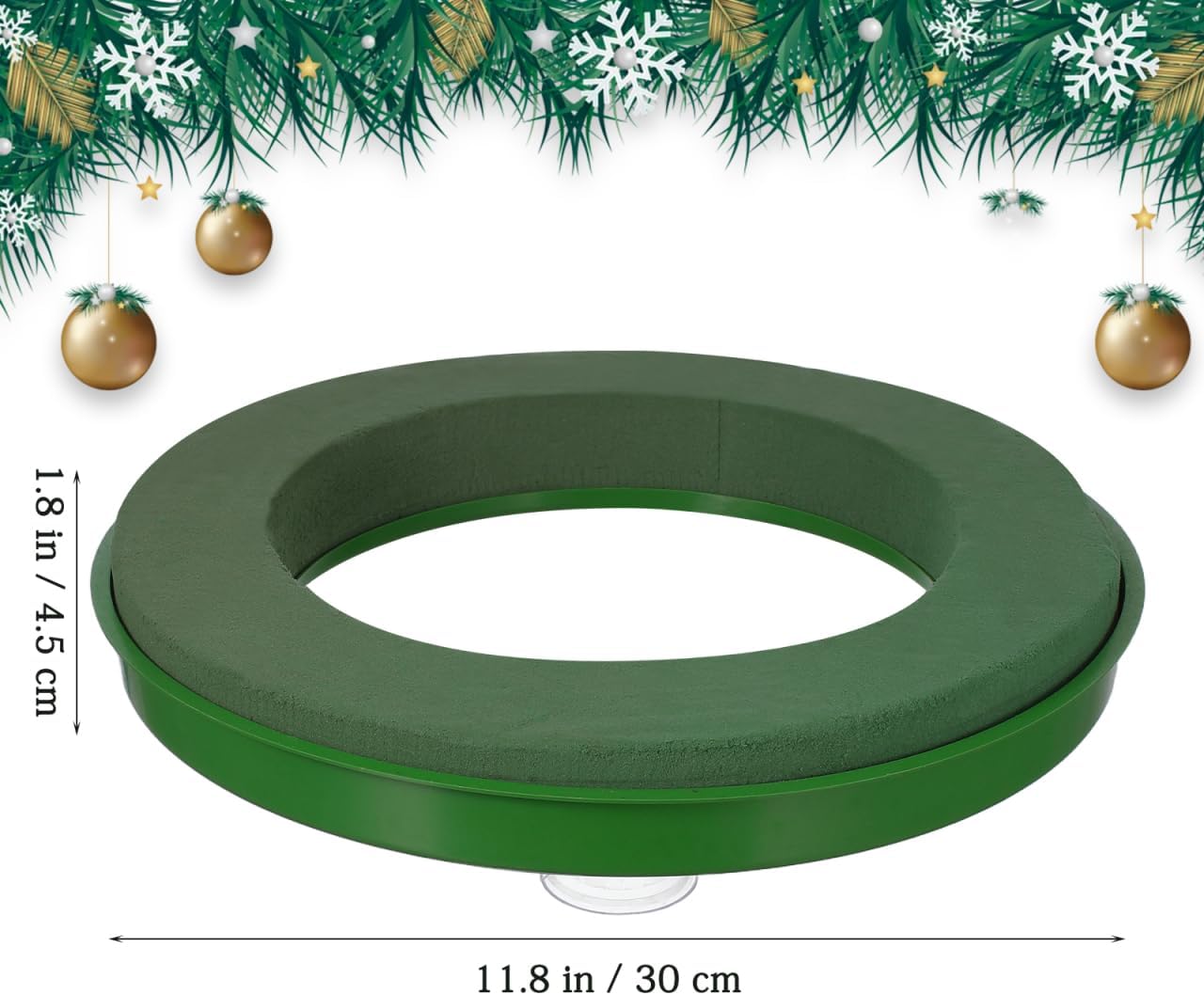Skiennix Suction Cup Floral Foam Ring - 11.8-Inch Pre-Soaked Base for Fresh Flower Arrangements | Green