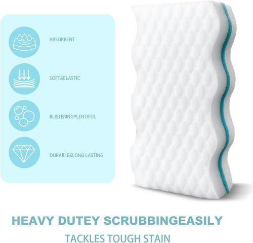 BINI'S Magic Sponge Eraser - Extra Durable Multi-Purpose Cleaner Pads | 6 Count for Shoes, Bathroom & Car