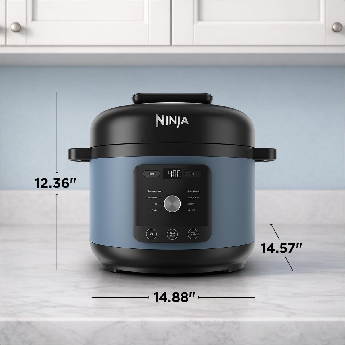 Ninja HyperHeat 9-in-1 Pressure Cooker - 6.5-Qt Multi-Function with SimpliServe Pot | 1200-Watt Power | Blue Macaron