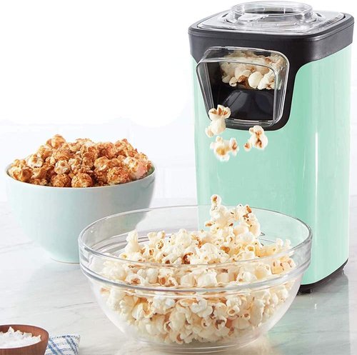 Dash Turbo Pop Popcorn Maker - Theater-Style Popcorn Machine with Measuring Cup & Butter Tray - Aqua, 8 Cups