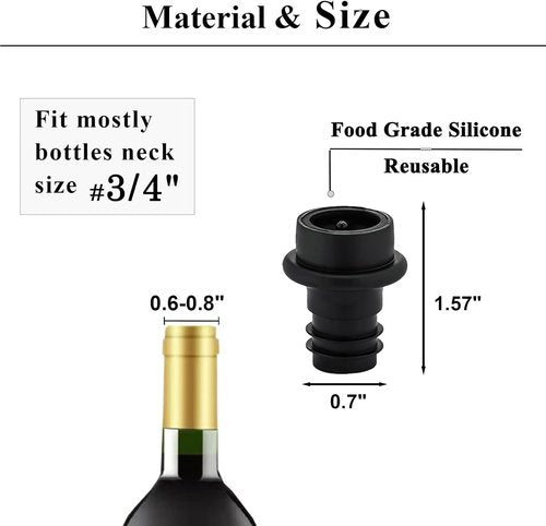 8 PCS Wine Vacuum Stoppers, Keep Wine Fresh for up to 7 Days - 8 Vacuum Stoppers, Wine Pump and Wine Vacuum Stopper, Reusable for Wine Saver, Wine Stoppers for Wine Bottles(Not Include Pump)