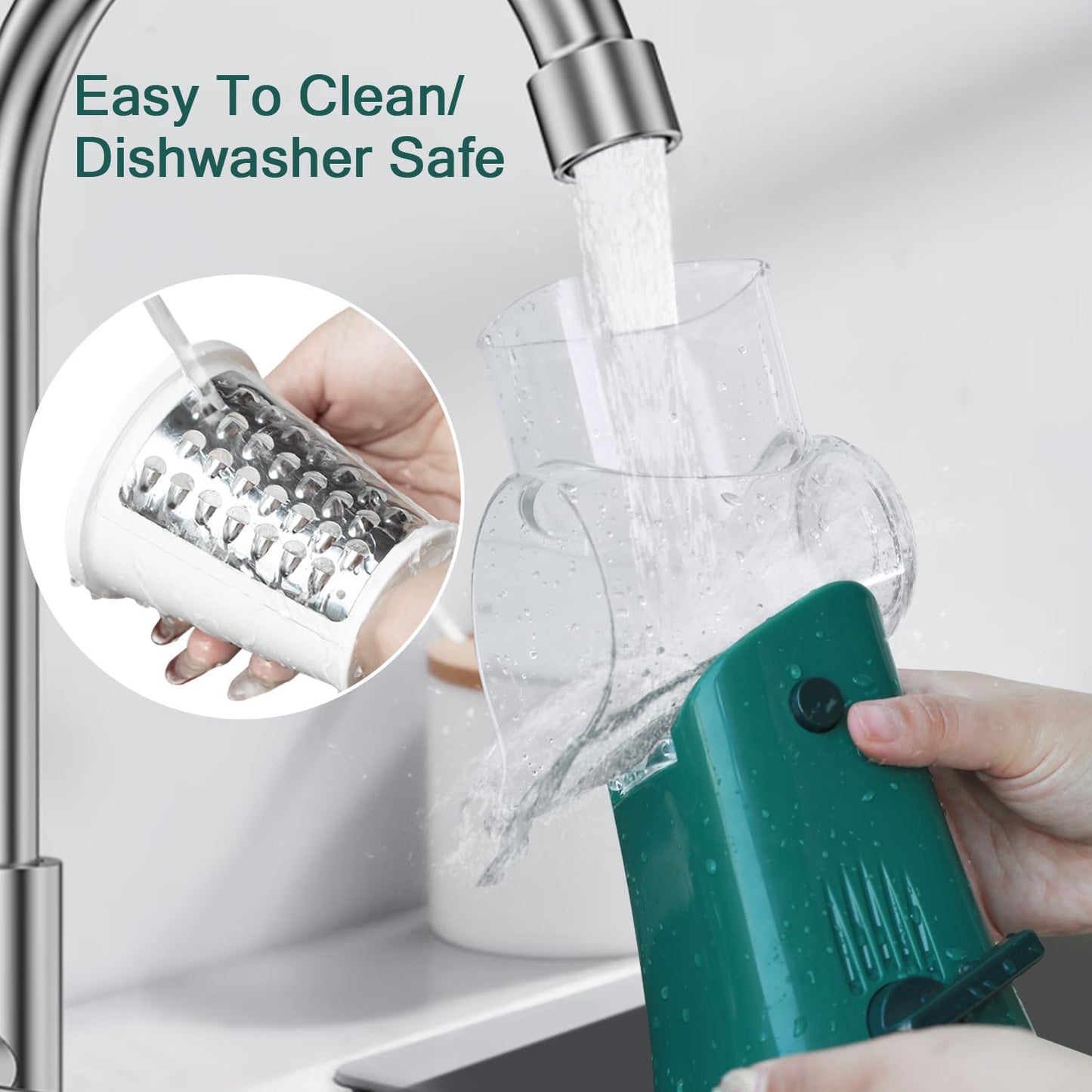 Rotary cheese grater - hand-cranked,5in1 washable & easy to clean - perfect for chefs, cuts cheese, veggies, fruits, nuts, crackers - upgraded model with strong suction-Hand Crank Cheese Grater