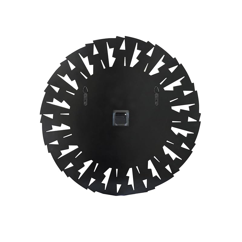 24 Inch Glass Wall Clock - Round Silver Mirror, Silent Battery Operated