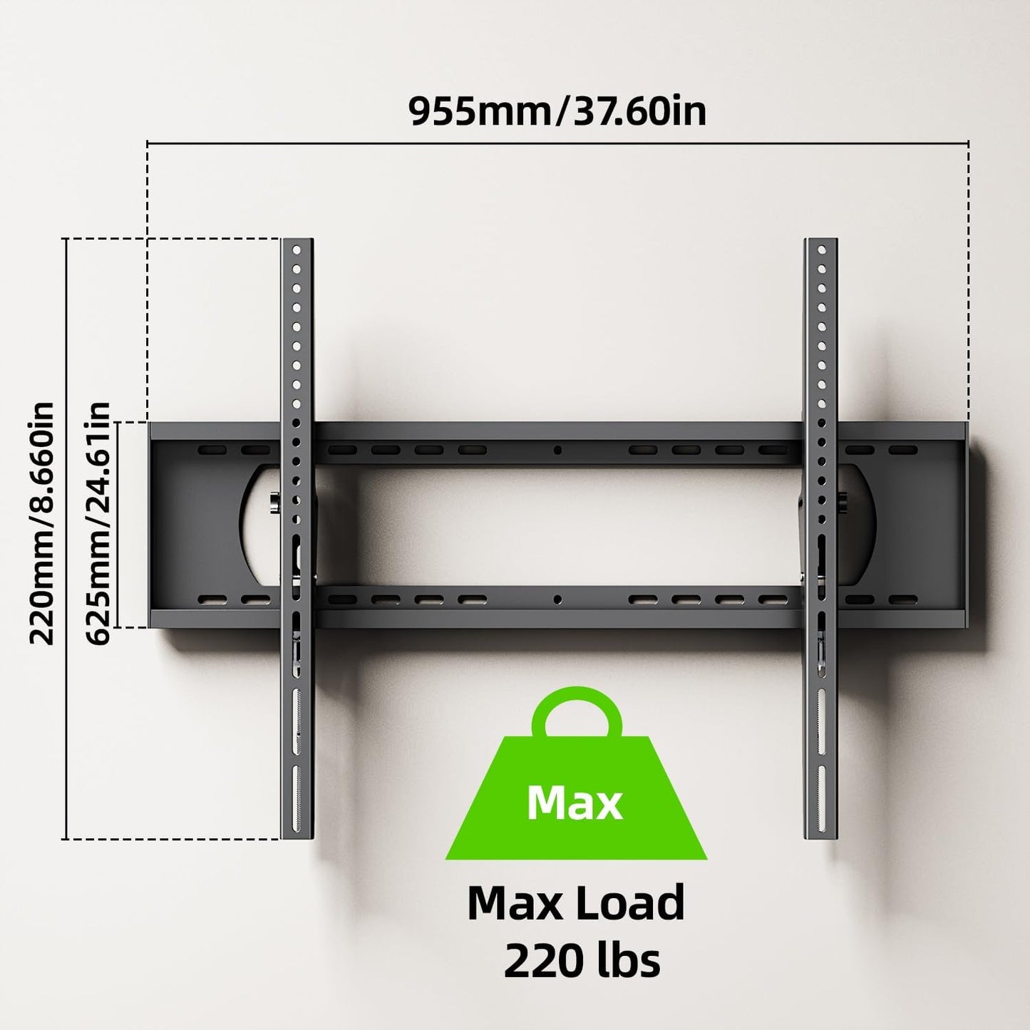 USX MOUNT Heavy Duty Tilting TV Wall Mount - Ultra Slim Design for 60-120" TVs, Supports Up to 220lbs