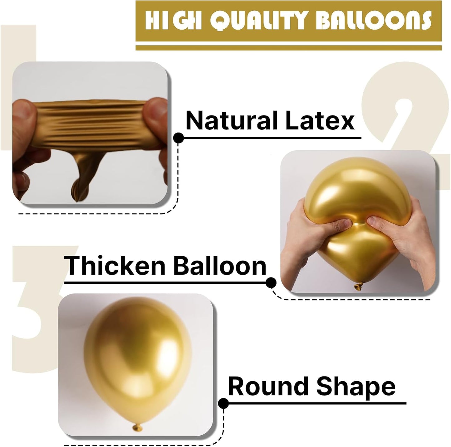 PartyWoo Gold Balloon Arch Kit - 120pcs in 5-18 Inch Sizes | Perfect for Birthday, Wedding, Baby Shower Decor