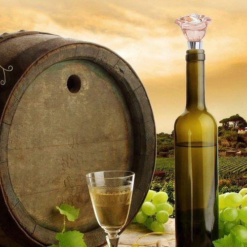 2 PACK Rose Wine Stopper, Bottle Stopper Wine Saver, Reusable Wine Corks For Beverage, Wine Preserver Wine Saver Keep Wine Fresh Wine Accessories Gifts for Wine Lovers, Wedding Favors (Style 1)