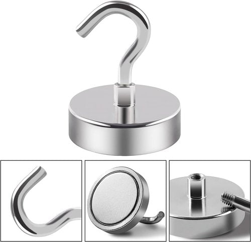 DIYMAG Magnetic Garage Hooks - Heavy Duty 170lbs Capacity | 16 Pack for Kitchen & Classroom Use
