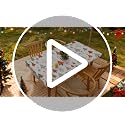 Christmas Snowflake Fitted Tablecloth with Elastic Edge - Waterproof 30 x 48 Inches
