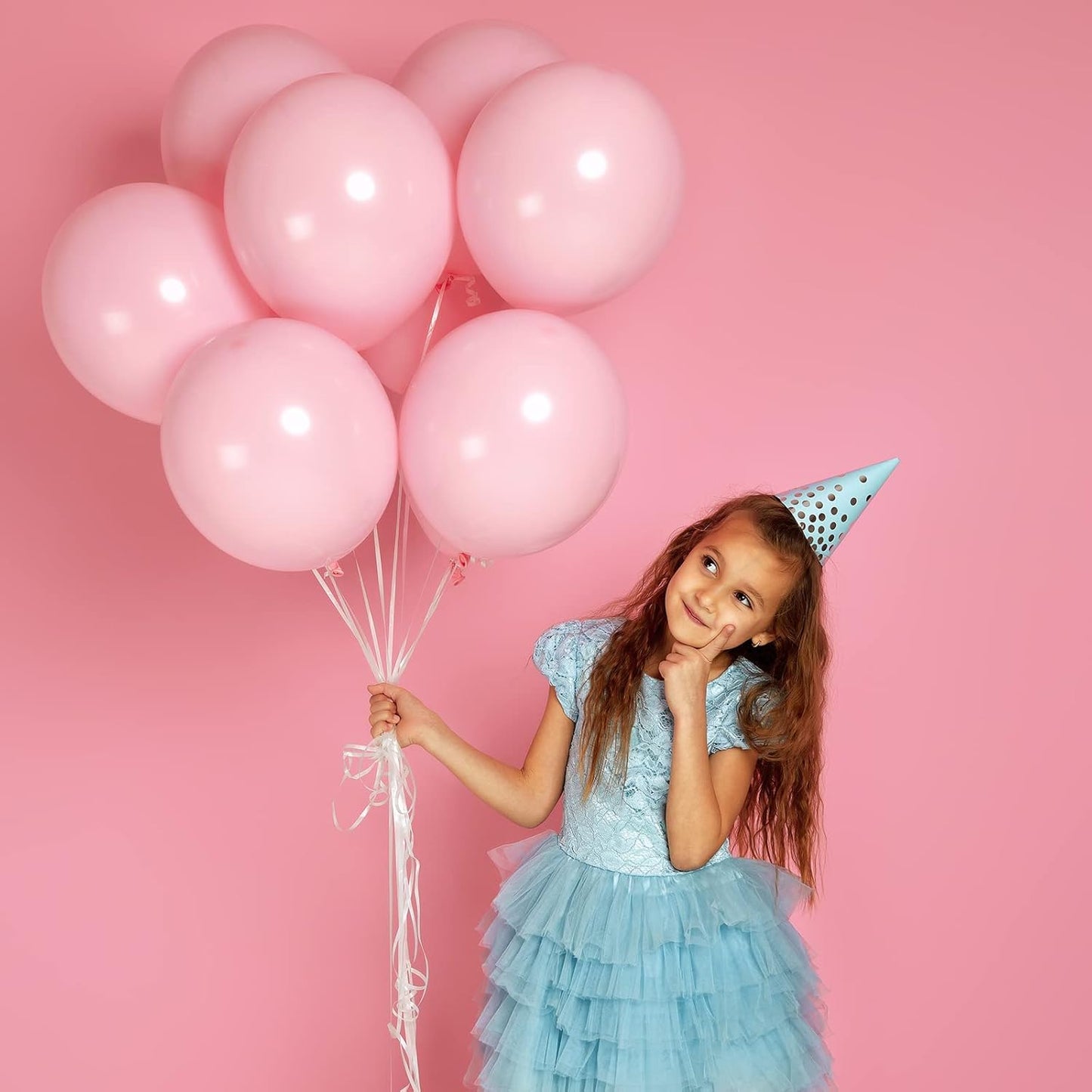 RUBFAC Pink Balloons - 129-Piece Set in Light Pastel Pink | Various Sizes for Party Decorations