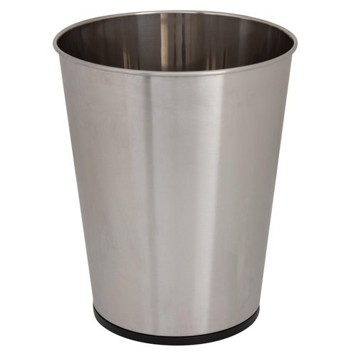 Bath Bliss 5 Liter Small Wastebasket | 2 Pack | Round Open Top | Trash Can | Bathroom | Bedroom | Kitchen | Office | Dorm | Disposal Waste Bin | Garbage | Stainless Steel
