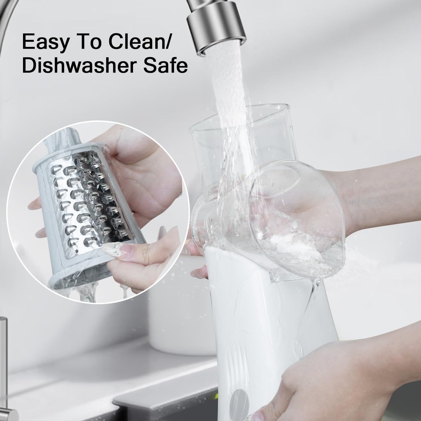 Rotary cheese grater - hand-cranked,5in1 washable & easy to clean - perfect for chefs, cuts cheese, veggies, fruits, nuts, crackers - upgraded model with strong suction-Hand Crank Cheese Grater